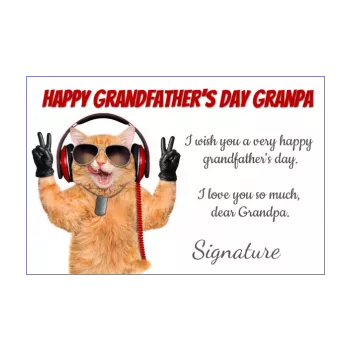 funny card grandfather party cat brown 