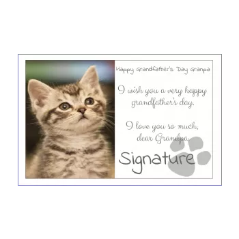 card grandfather party cat brown 