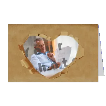 Card Cardboard Grandfather Party Heart with photo template