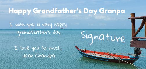 Card Grandfather Party Blue Sea free template