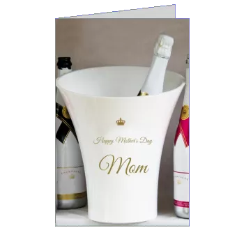 Card Bottle Mom Champagne Party template