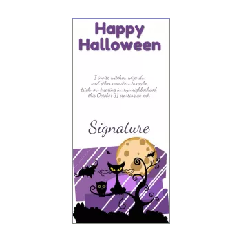 happy card invitation halloween cat black mauve animals 