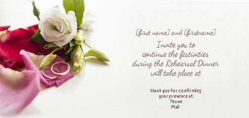 Wedding Card Invitation Dinner Ring virtual