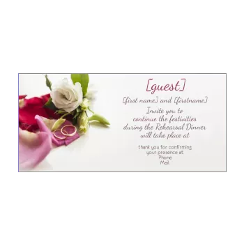 wedding card invitation dinner ring flower mauve 
