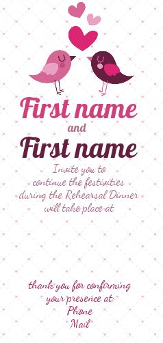Wedding Card Invitation Dinner Heart virtual free