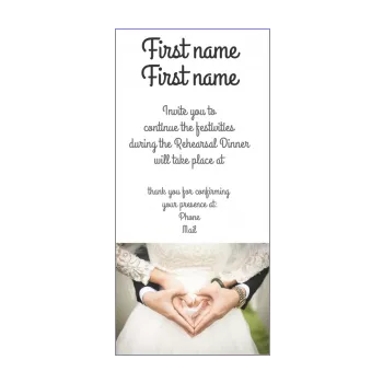 wedding card invitation dinner heart hand 