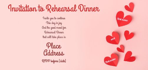 Wedding Card Invitation Dinner Heart virtual free