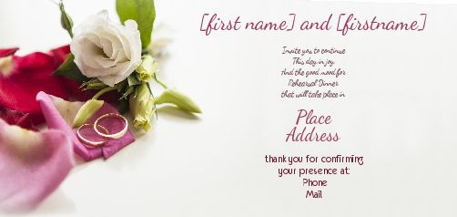 Wedding Card Invitation Dinner Ring virtual free
