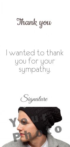 Card Thanks Thank You White with photo template