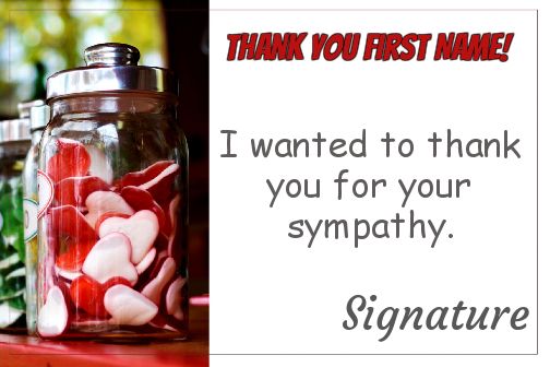 Card Thanks Candy Red Thank free template