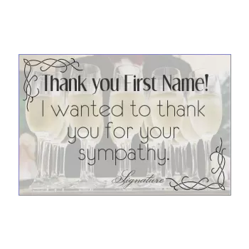 card thanks champagne thank you 