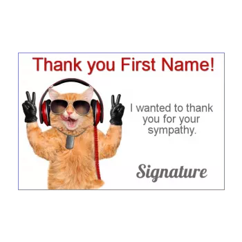 funny card thanks cat thank you 