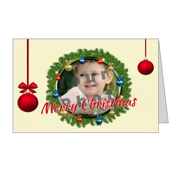Happy Card Wishes Christmas Ball with photo template