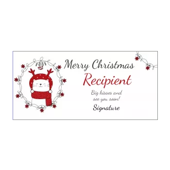 happy card wishes christmas cat envelope red 