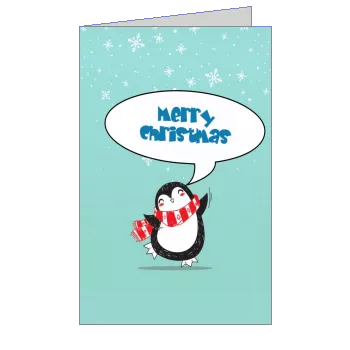 Happy Card Wishes Christmas Blue template
