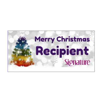 happy card wishes christmas envelope fir mauve snow 