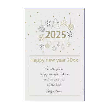 card wishes best new year ball fir grey star 