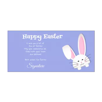 card wishes easter party mauve rabbit animals 