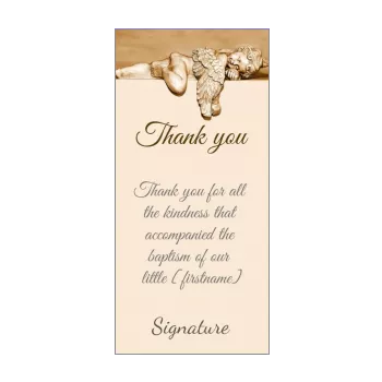 card thanks baptism angel brown thank you 
