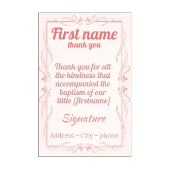 card thanks baptism cross girl rose thank you 