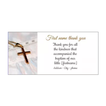 card thanks baptism cross thank you white 