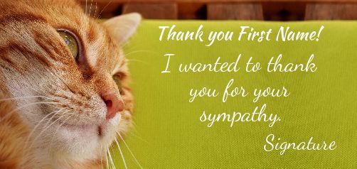 Card Thanks Cat Brown Green free template
