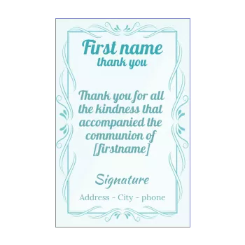 card thanks communion blue boy elegant thank you 