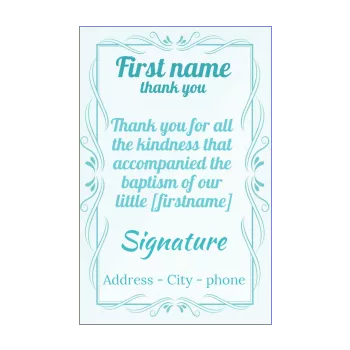 card thanks baptism blue boy elegant thank you 