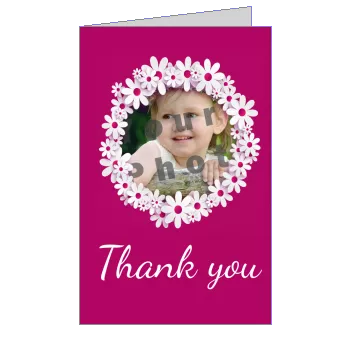 Card Thanks Communion Flower Girl with photo template