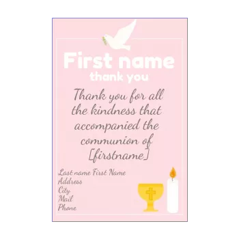 card thanks communion bird rose thank you 