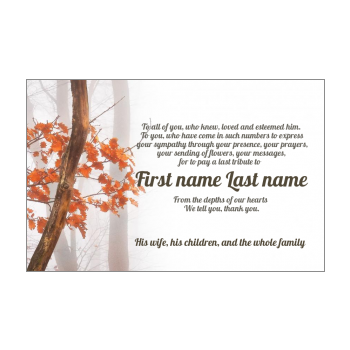 Funeral Thank You Cards free template - printable
