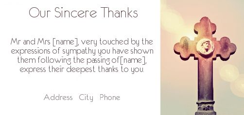 Card Thanks Death Condolences Brown free template