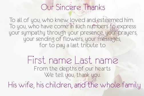 Card Thanks Death Condolences Flower virtual free