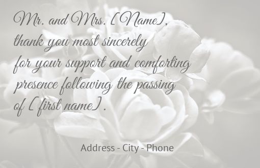 Card Thanks Death Condolences Flower virtual free