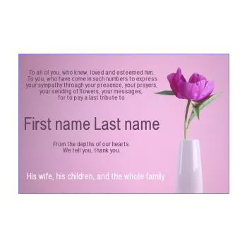 card thanks death condolences flower rose thank you 