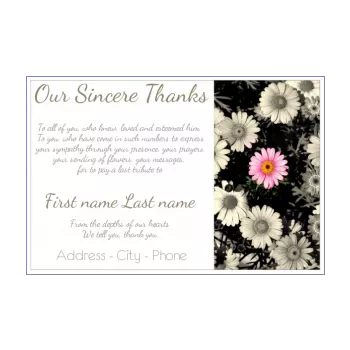 card thanks death condolences flower grey rose thank you 