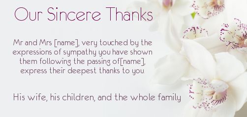 Card Thanks Death Condolences Flower virtual free