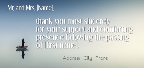 Card Thanks Death Condolences Blue free template