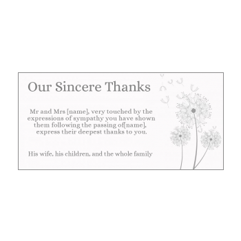 Funeral Thank You Cards free template - printable