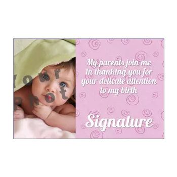 card thanks birth baby girl rose thank you 