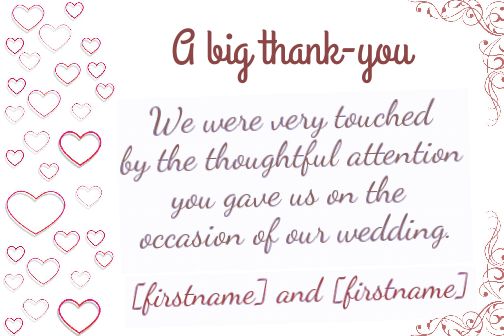 Wedding Card Thanks Heart Elegant virtual free