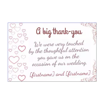 wedding card thanks heart elegant thank you 