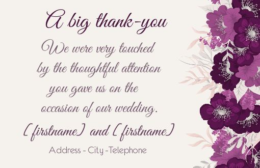 Wedding Card Thanks Elegant Flower free template