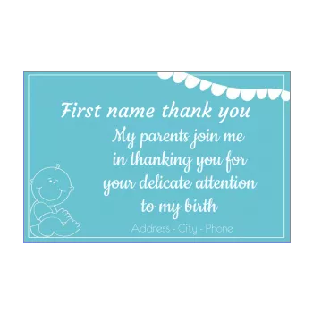 card thanks birth baby blue boy thank you 