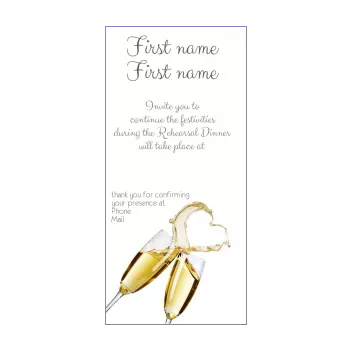 wedding card invitation dinner champagne heart 