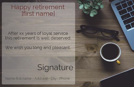 Card Congratulations Wishes Retirement Coffee free template