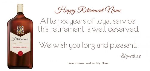Card Congratulations Bottle Wishes Retirement free template