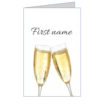Card Wishes Champagne Valentine S template
