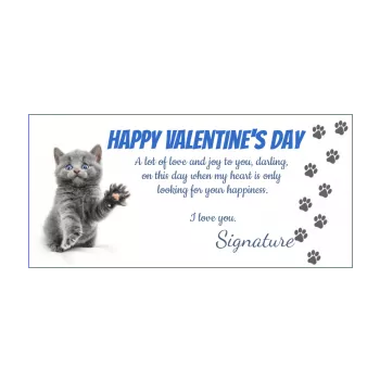 card wishes valentine s day cat grey 