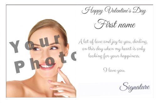 Card Wishes Valentine S Day with photo template